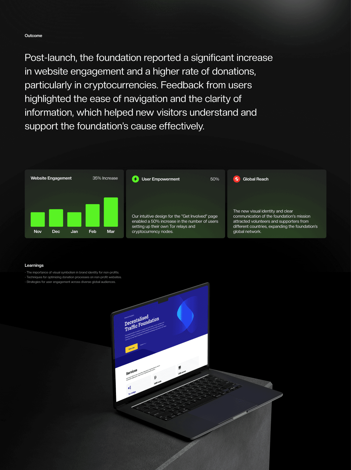 Case study outcomes and product learnings